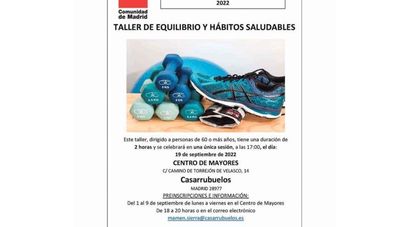 Taller de equilibrio y hábitos saludables para mayores en Casarrubuelos y deportes para el resto