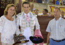 Conchi Cedillo con Raúl Jerez, ganador de la novillada sin picadores en Borox