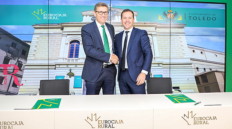 FOTOGRAFÍA DIRECTOR GENERAL EUROCAJA RURAL Y ALCALDE DE TOLEDO FIRMA CONVENIO TEATRO DE ROJAS