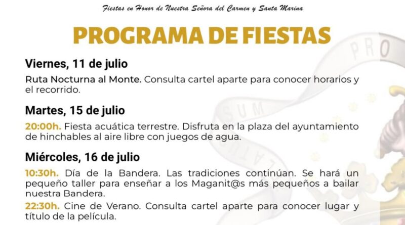 Magán celebra sus fiestas en honor a Santa Marina y la Virgen del Carmen