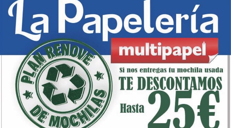 MULTIPAPEL impulsa el “Plan Renove de Mochilas” con descuentos solidarios y una donación a Cáritas Illescas