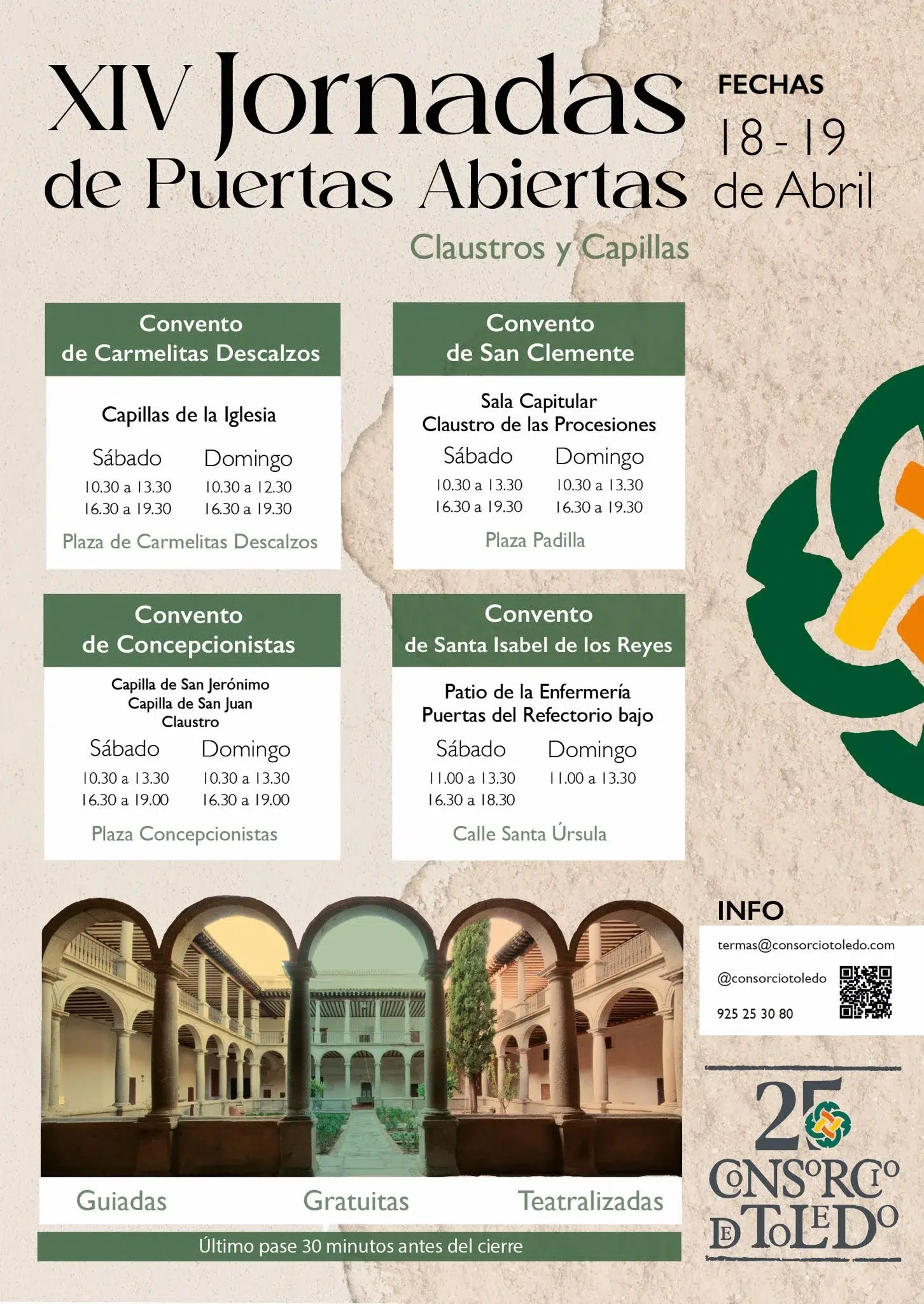 Cartel XIV Jornadas de Puertas Abiertas Claustros y Capillas