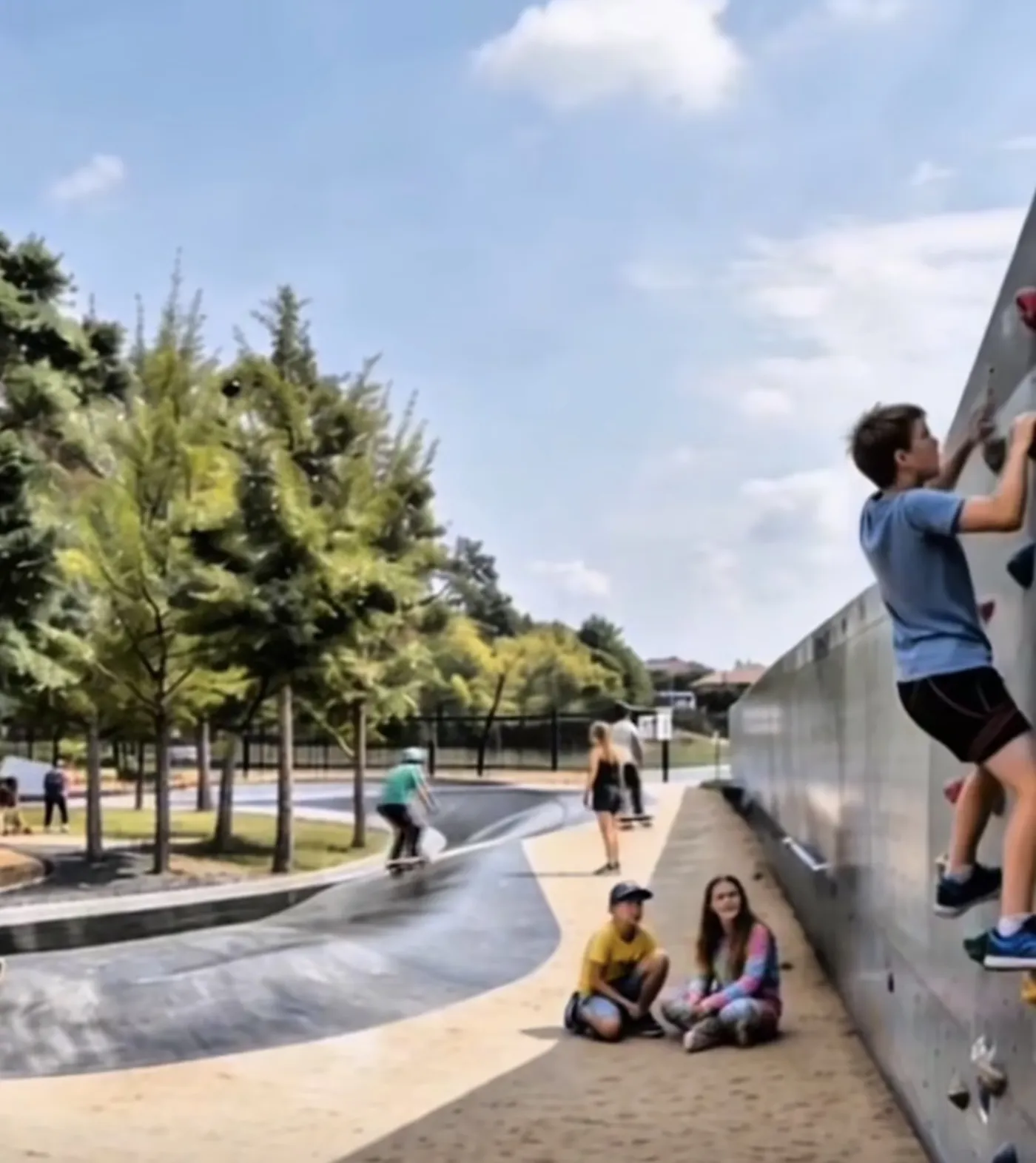 configurar una zona de uso deportivo y recreativo al aire libre.