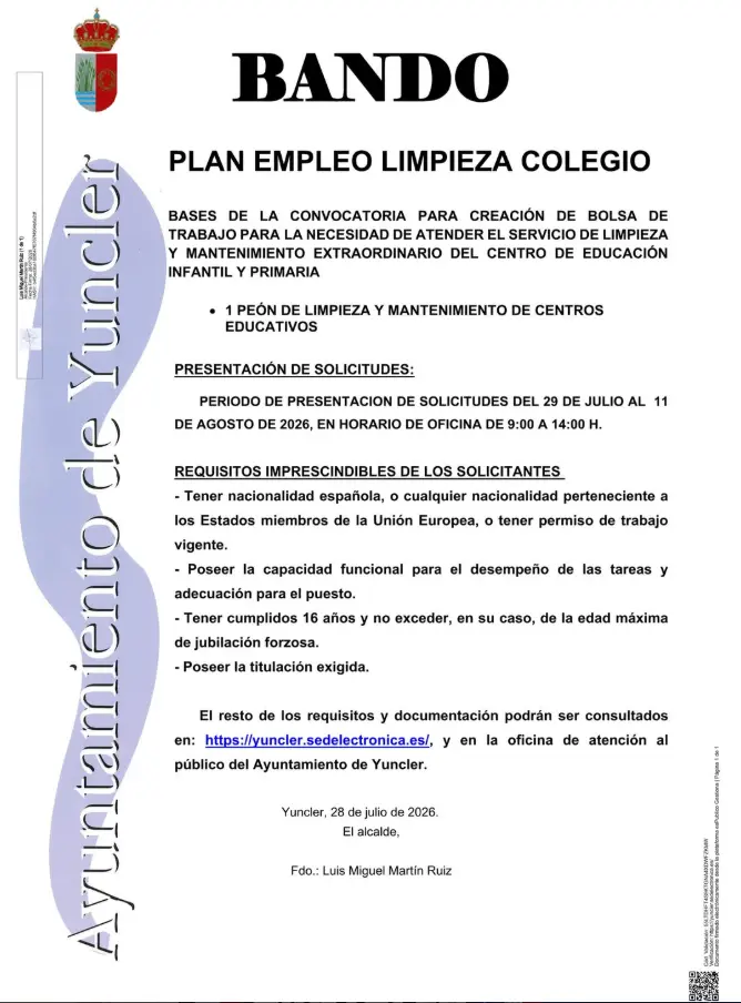 bando yuncler peon limpieza escolar bando yuncler peon limpieza escolar